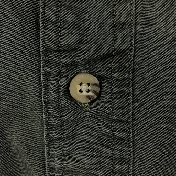 Carhartt Hidden Button Down Short Sleeve Work Shirt, Men's Size L cotton Khaki type Vintage Second Hand