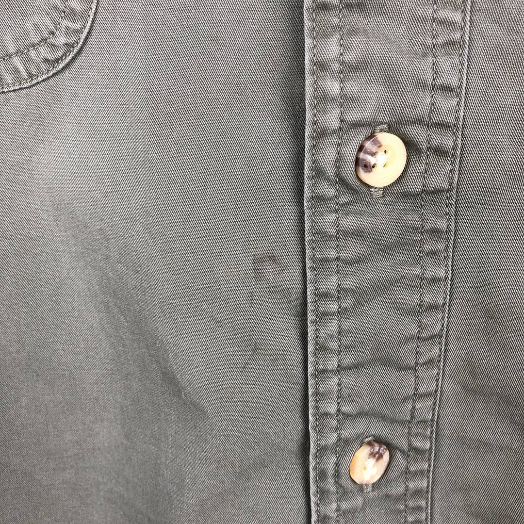 Carhartt Hidden Button Down Short Sleeve Work Shirt, Men's Size L cotton Khaki type Vintage Second Hand