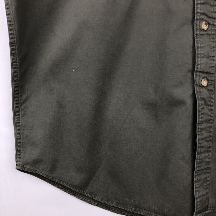 Carhartt Hidden Button Down Short Sleeve Work Shirt, Men's Size L cotton Khaki type Vintage Second Hand