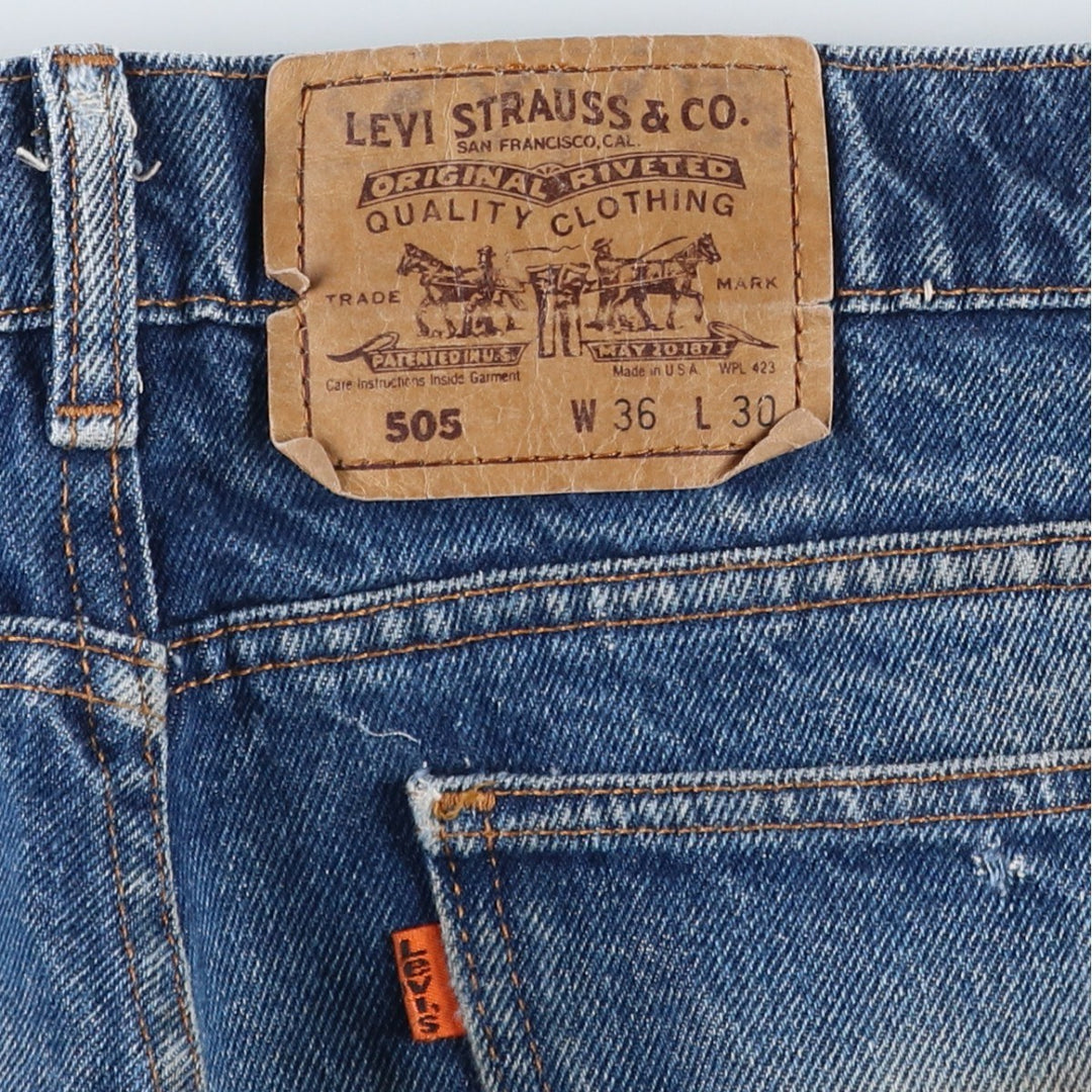 90'S Levi's 20505-0217 Orange Tab Tapered Denim Pants, Made in USA, Men's, Size 36, Vintage cotton blue type Vintage Second Hand