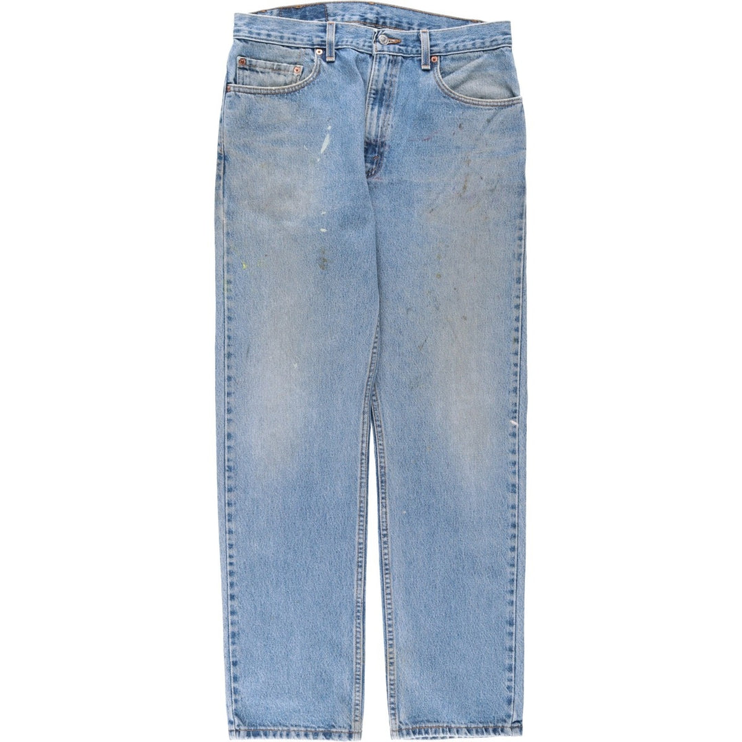 00'S Levi's 505 REGULAR FIT STRAIGHT LEG tapered denim pants made in USA, men's size w34 cotton blue type Vintage Second Hand