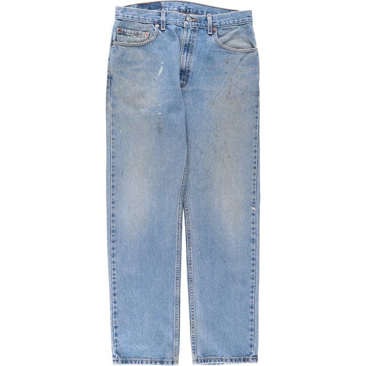 00'S Levi's 505 REGULAR FIT STRAIGHT LEG tapered denim pants made in USA, men's size w34 cotton blue type Vintage Second Hand