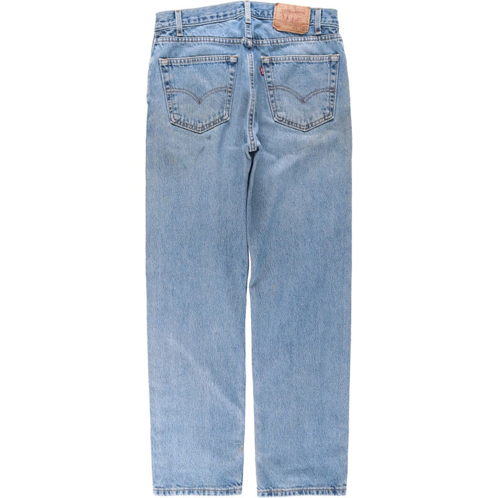 00'S Levi's 505 REGULAR FIT STRAIGHT LEG tapered denim pants made in USA, men's size w34 cotton blue type Vintage Second Hand