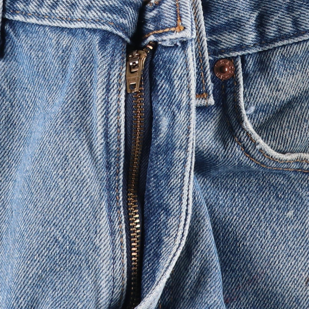 00'S Levi's 505 REGULAR FIT STRAIGHT LEG tapered denim pants made in USA, men's size w34 cotton blue type Vintage Second Hand