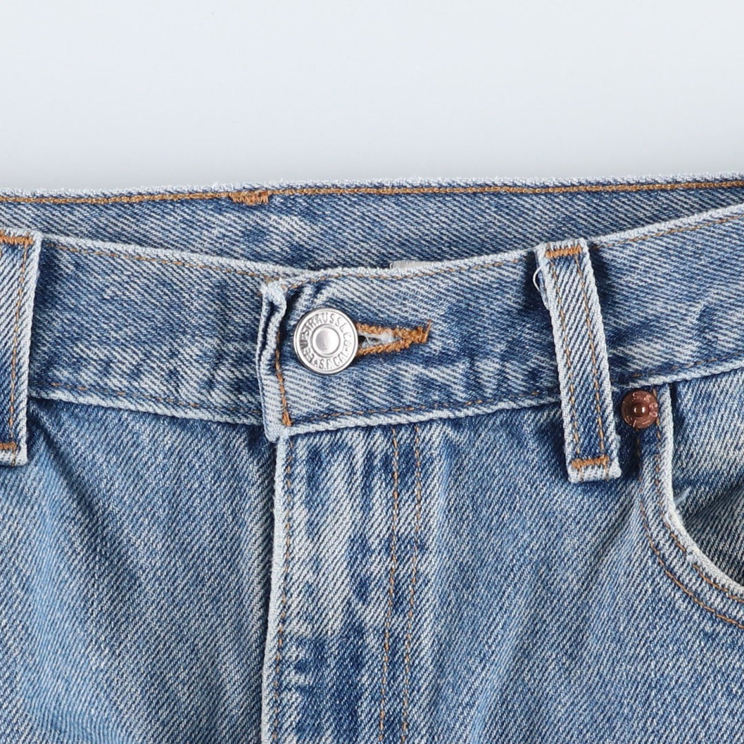 00'S Levi's 505 REGULAR FIT STRAIGHT LEG tapered denim pants made in USA, men's size w34 cotton blue type Vintage Second Hand