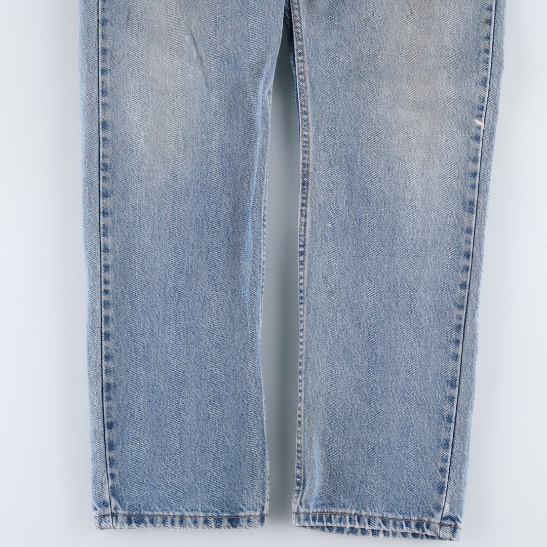 00'S Levi's 505 REGULAR FIT STRAIGHT LEG tapered denim pants made in USA, men's size w34 cotton blue type Vintage Second Hand