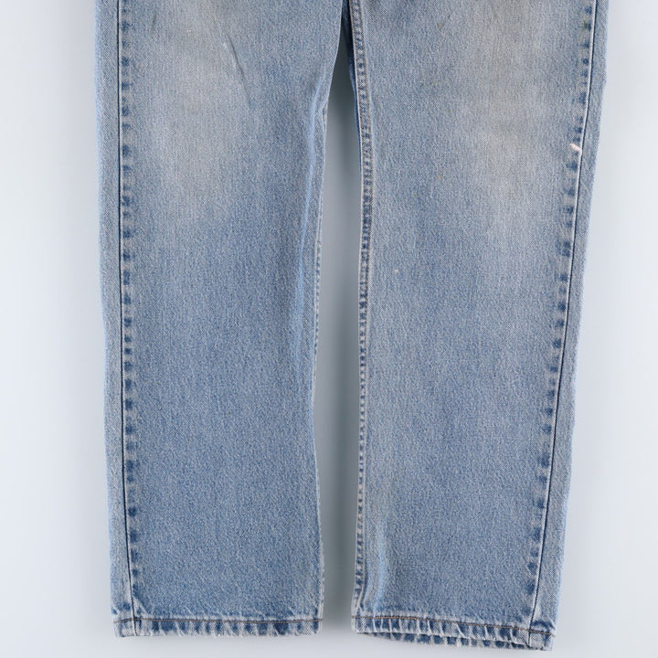 00'S Levi's 505 REGULAR FIT STRAIGHT LEG tapered denim pants made in USA, men's size w34 cotton blue type Vintage Second Hand