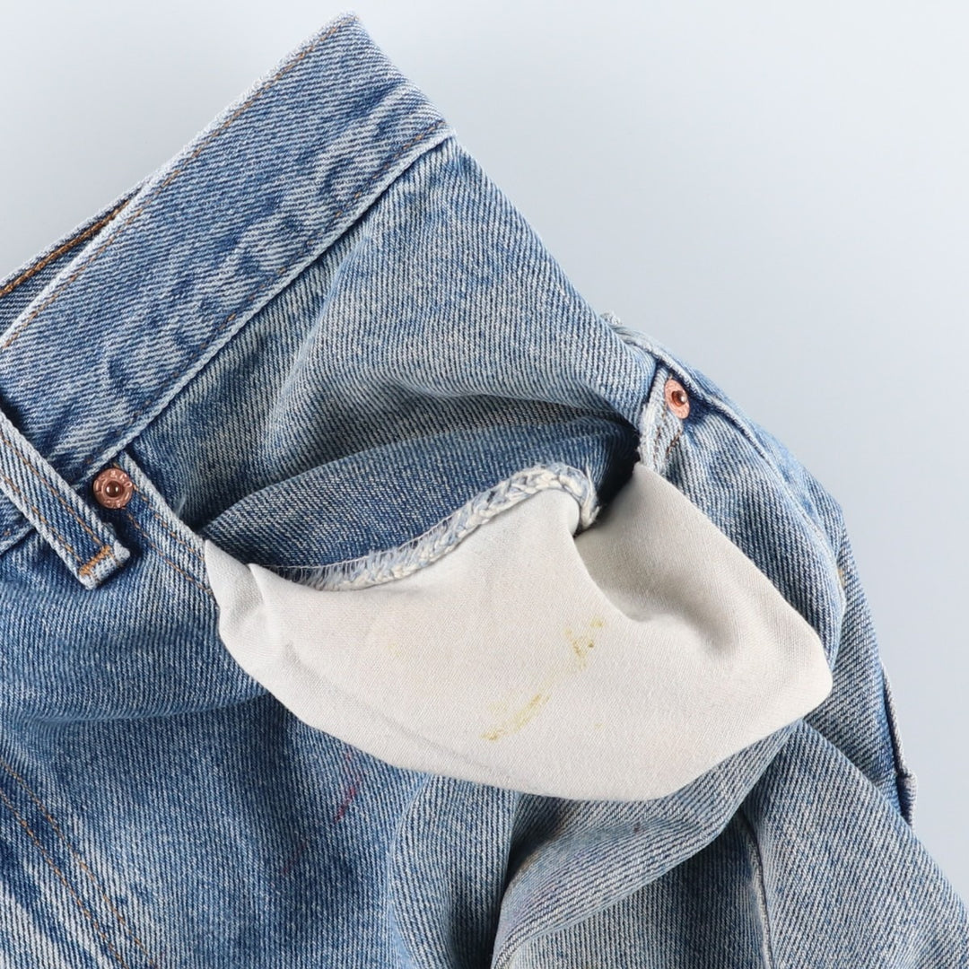 00'S Levi's 505 REGULAR FIT STRAIGHT LEG tapered denim pants made in USA, men's size w34 cotton blue type Vintage Second Hand