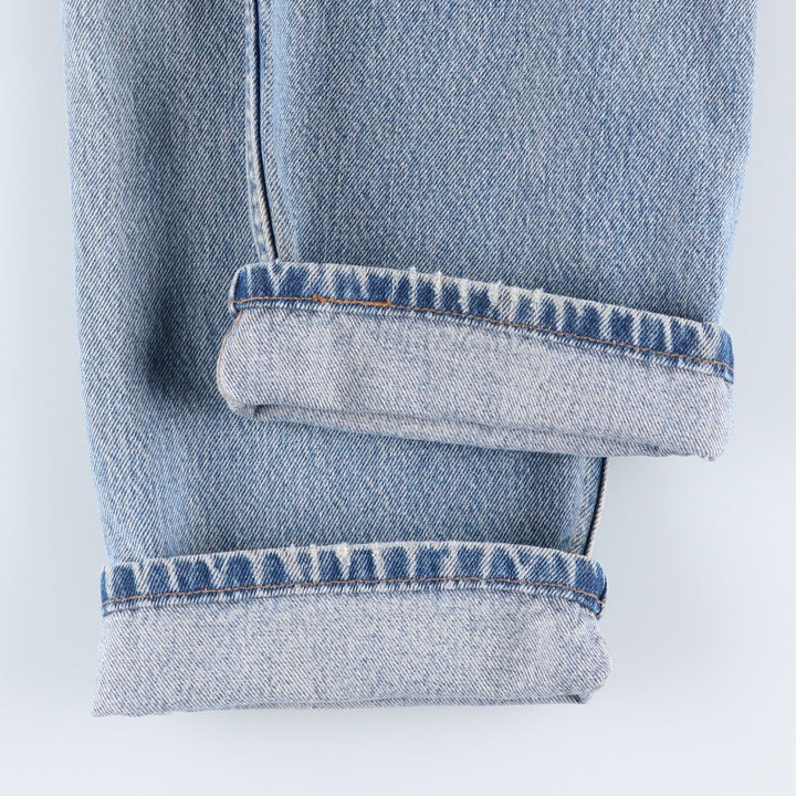 00'S Levi's 505 REGULAR FIT STRAIGHT LEG tapered denim pants made in USA, men's size w34 cotton blue type Vintage Second Hand