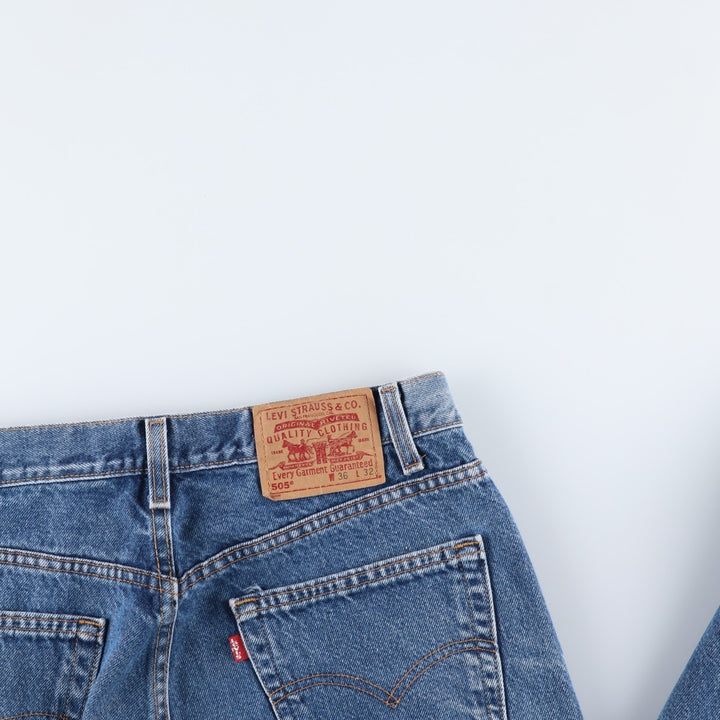 1990'S Levi's 505-0216 Regular Fit Straight Leg Tapered Denim Pants, Made in USA, Men's Size W34 (approx.), Vintage cotton blue type Vintage Second Hand