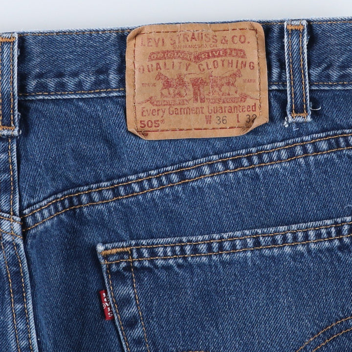 Levi's 505 Regular Fit Straight Leg Tapered Denim Pants, Men's Size W35 (approx.) unclear blue type Vintage Second Hand