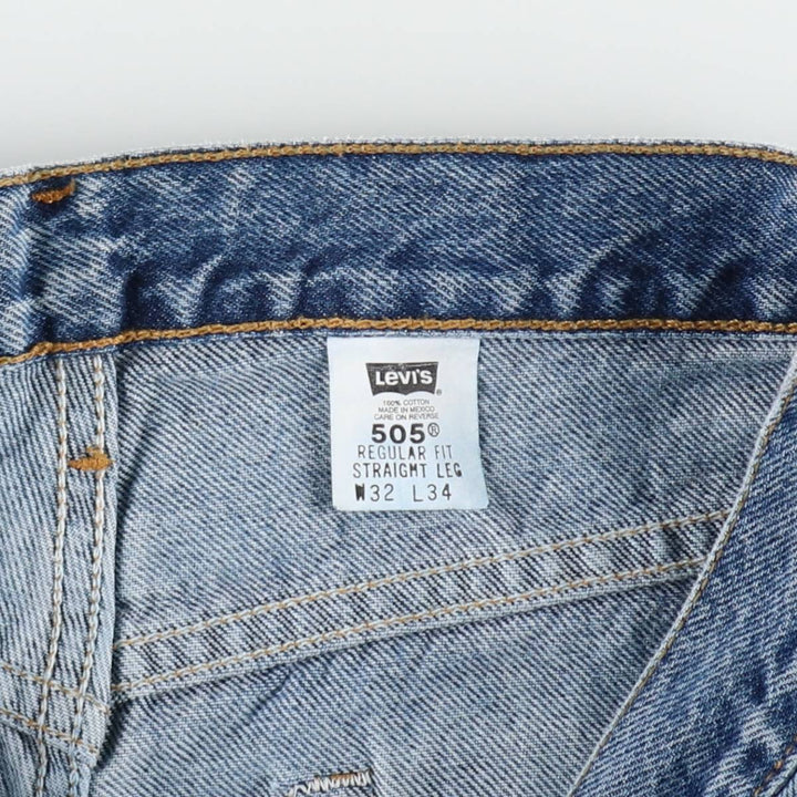 00'S Levi's 505 REGULAR FIT STRAIGHT LEG tapered denim pants for men, size w32 cotton blue type Vintage Second Hand