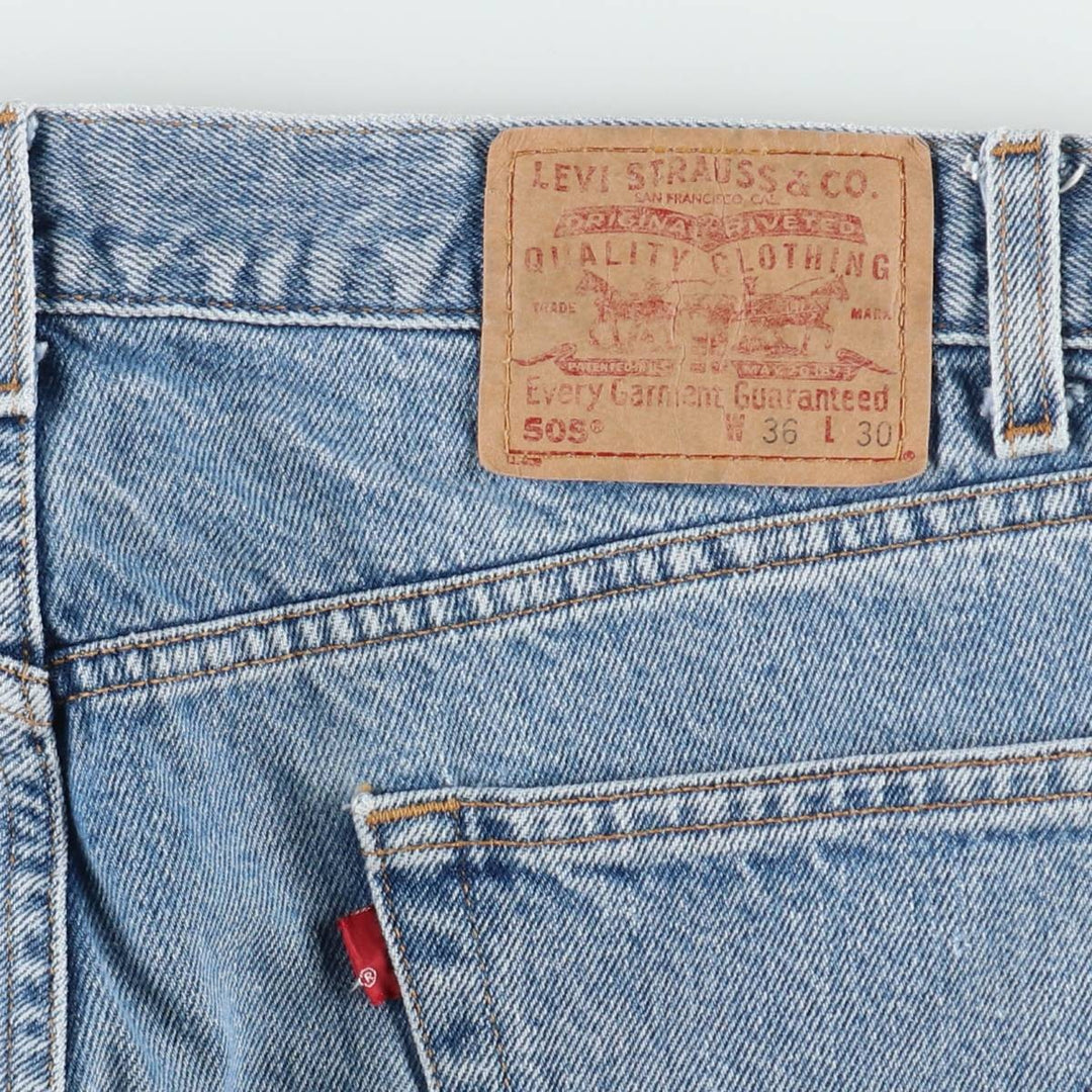 90'S Levi's 505 REGULAR FIT STRAIGHT LEG tapered denim pants for men, w35 equivalent, vintage cotton blue type Vintage Second Hand