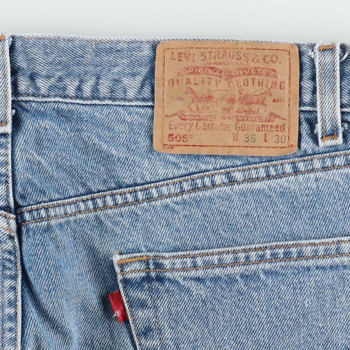 90'S Levi's 505 REGULAR FIT STRAIGHT LEG tapered denim pants for men, w35 equivalent, vintage cotton blue type Vintage Second Hand
