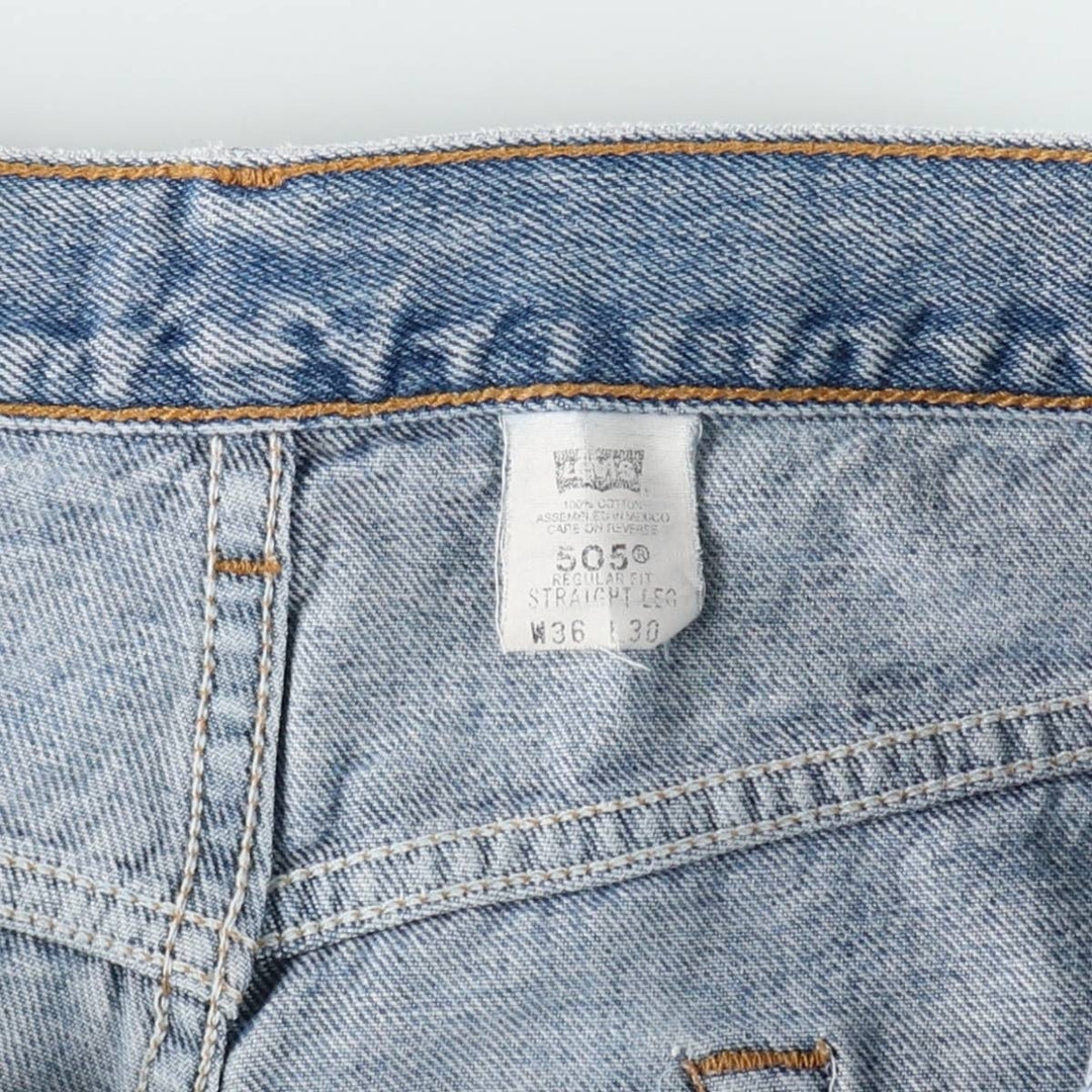 90'S Levi's 505 REGULAR FIT STRAIGHT LEG tapered denim pants for men, w35 equivalent, vintage cotton blue type Vintage Second Hand