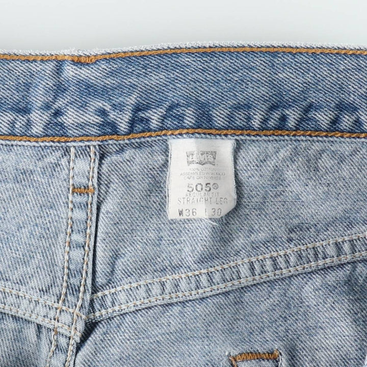 90'S Levi's 505 REGULAR FIT STRAIGHT LEG tapered denim pants for men, w35 equivalent, vintage cotton blue type Vintage Second Hand