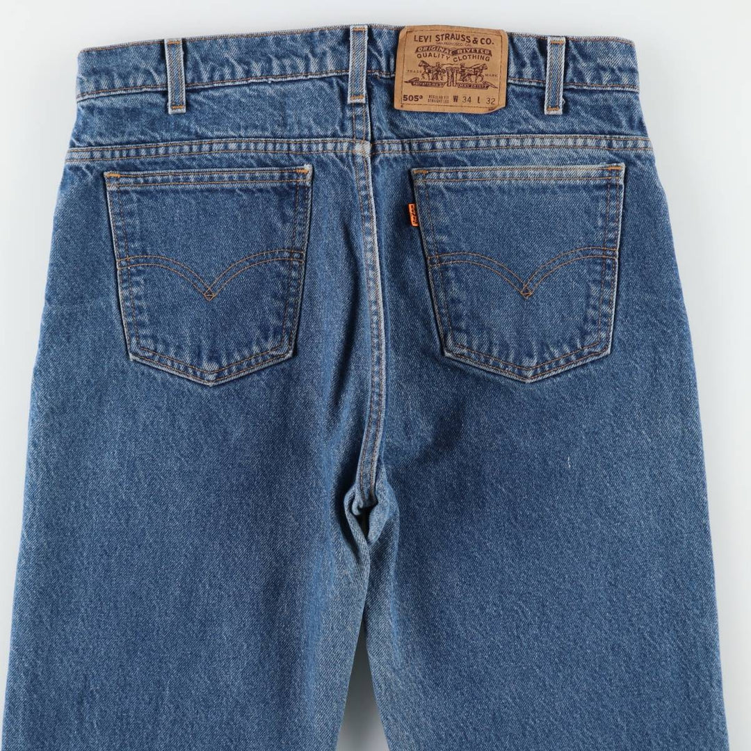 90'S Levi's 505 REGULAR FIT STRAIGHT LEG Orange Tab Tapered Denim Pants Men's W33 Vintage cotton blue type Vintage Second Hand