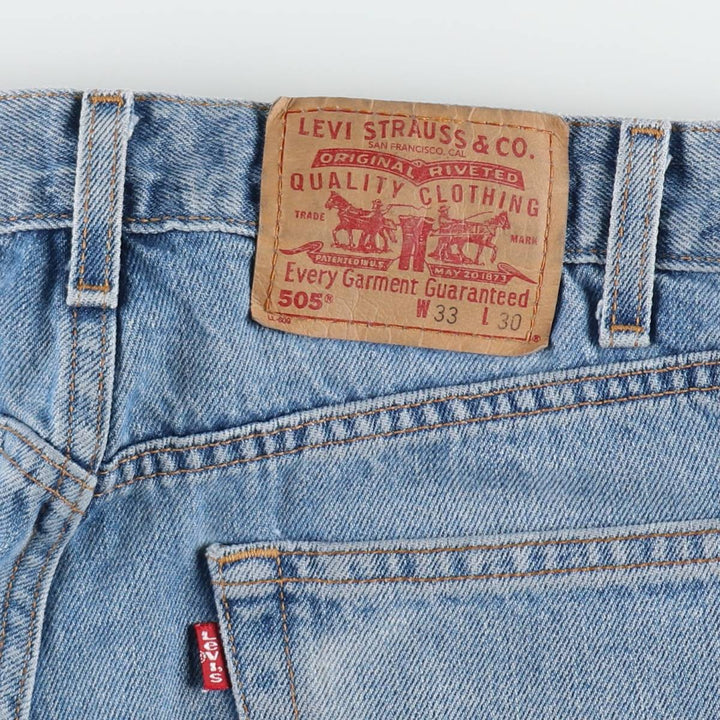 00'S Levi's 505 REGULAR FIT STRAIGHT LEG tapered denim pants for men, size w32 cotton blue type Vintage Second Hand