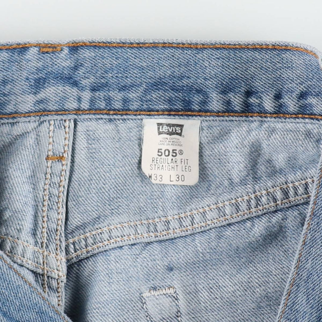 00'S Levi's 505 REGULAR FIT STRAIGHT LEG tapered denim pants for men, size w32 cotton blue type Vintage Second Hand