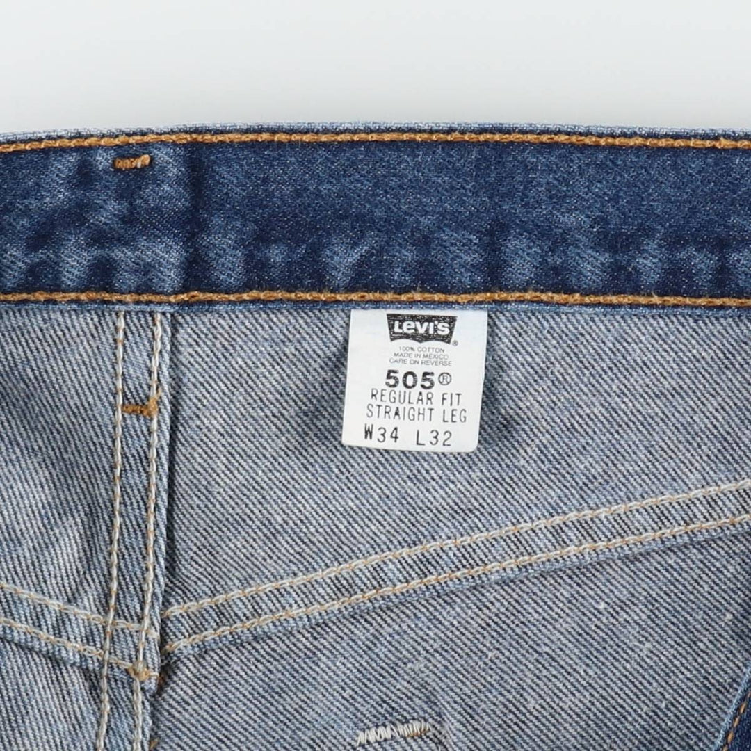 90'S Levi's 505 REGULAR FIT STRAIGHT LEG tapered denim pants for men, size W34, vintage cotton blue type Vintage Second Hand