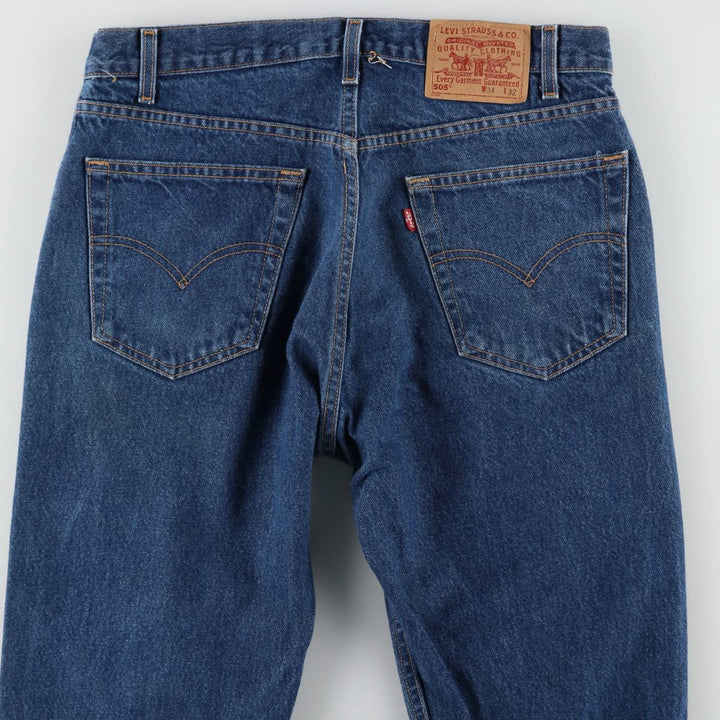 90'S Levi's 505 REGULAR FIT STRAIGHT LEG tapered denim pants for men, size W34, vintage cotton blue type Vintage Second Hand