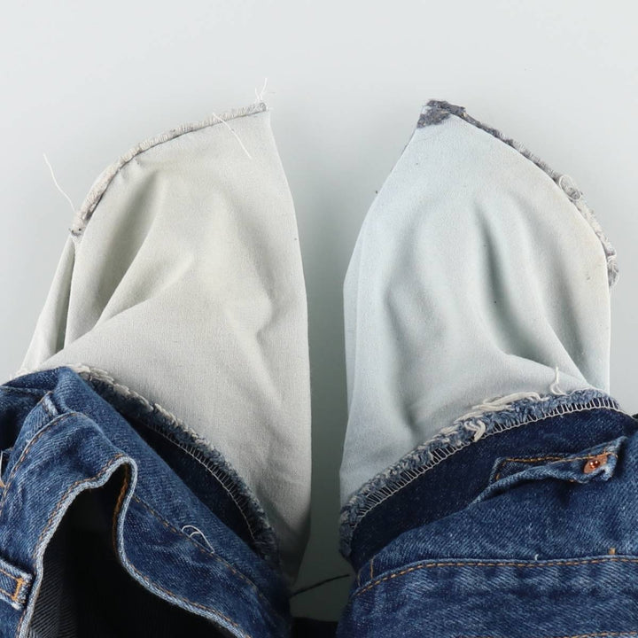 90'S Levi's 505 REGULAR FIT STRAIGHT LEG tapered denim pants for men, size W34, vintage cotton blue type Vintage Second Hand