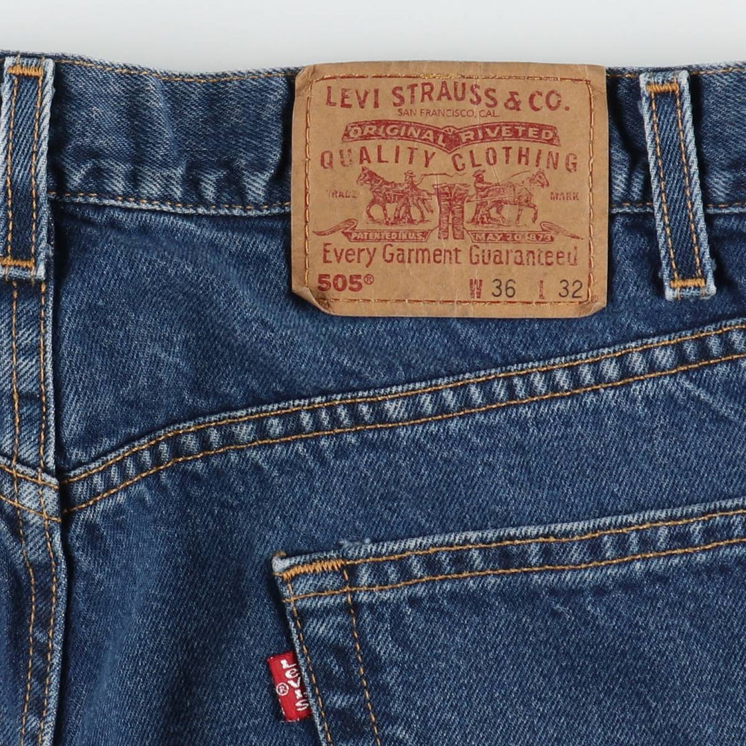 90'S Levi's 505 REGULAR FIT STRAIGHT LEG tapered denim pants for men, size W34, vintage cotton blue type Vintage Second Hand