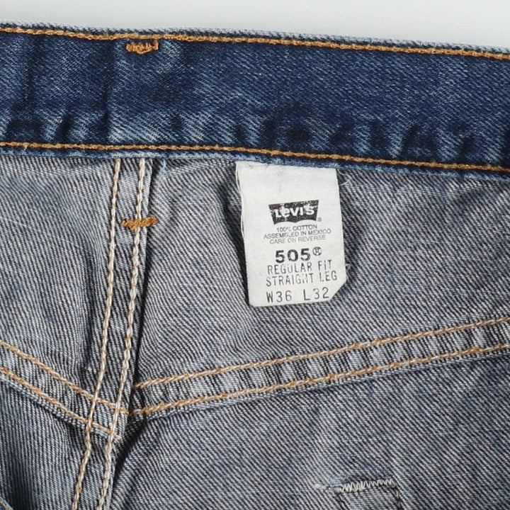 90'S Levi's 505 REGULAR FIT STRAIGHT LEG tapered denim pants for men, size W34, vintage cotton blue type Vintage Second Hand