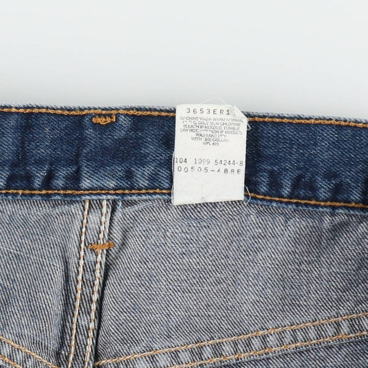 90'S Levi's 505 REGULAR FIT STRAIGHT LEG tapered denim pants for men, size W34, vintage cotton blue type Vintage Second Hand
