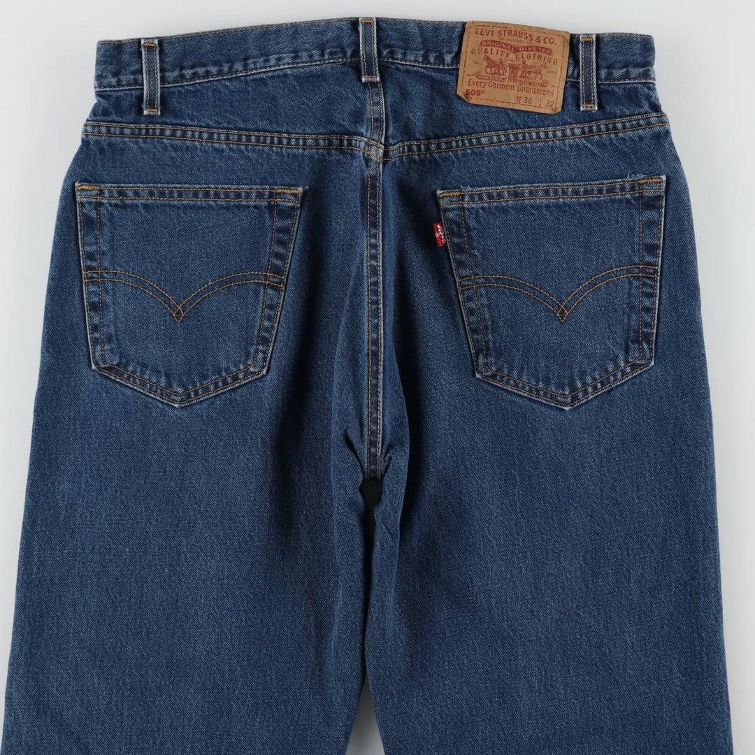 90'S Levi's 505 REGULAR FIT STRAIGHT LEG tapered denim pants for men, size W34, vintage cotton blue type Vintage Second Hand