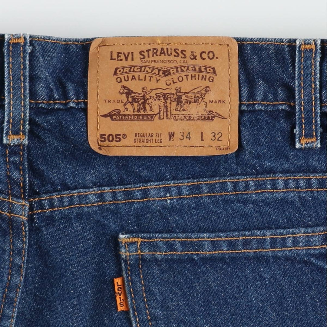 1990'S Levi's 505 Orange Tab Tapered Denim Pants, Men's Size W34 (approx.), Vintage cotton blue type Vintage Second Hand