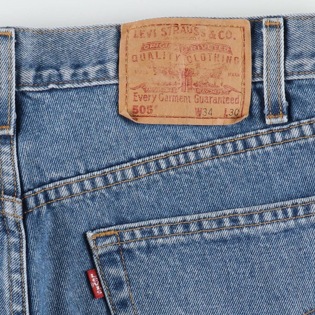 90'S Levi's 505 REGULAR FIT STRAIGHT LEG tapered denim pants for men, size W34, vintage cotton blue type Vintage Second Hand