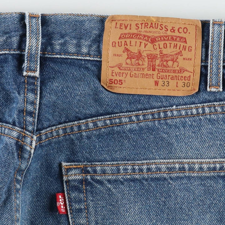 00'S Levi's 505 REGULAR FIT tapered denim pants for men, size w33 cotton blue type Vintage Second Hand