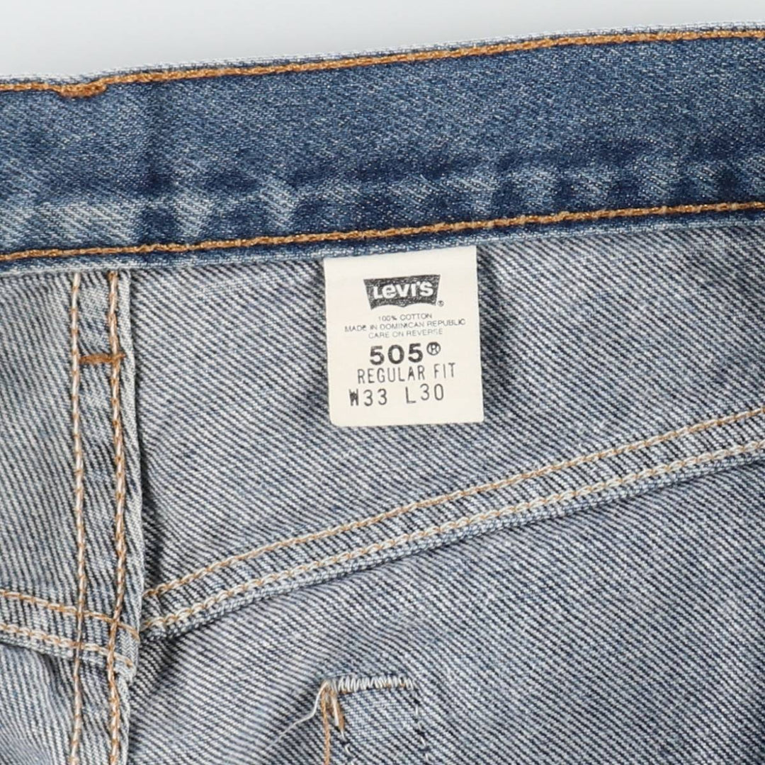 00'S Levi's 505 REGULAR FIT tapered denim pants for men, size w33 cotton blue type Vintage Second Hand