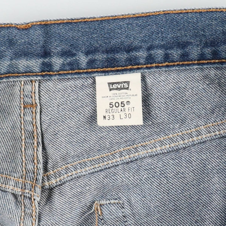 00'S Levi's 505 REGULAR FIT tapered denim pants for men, size w33 cotton blue type Vintage Second Hand