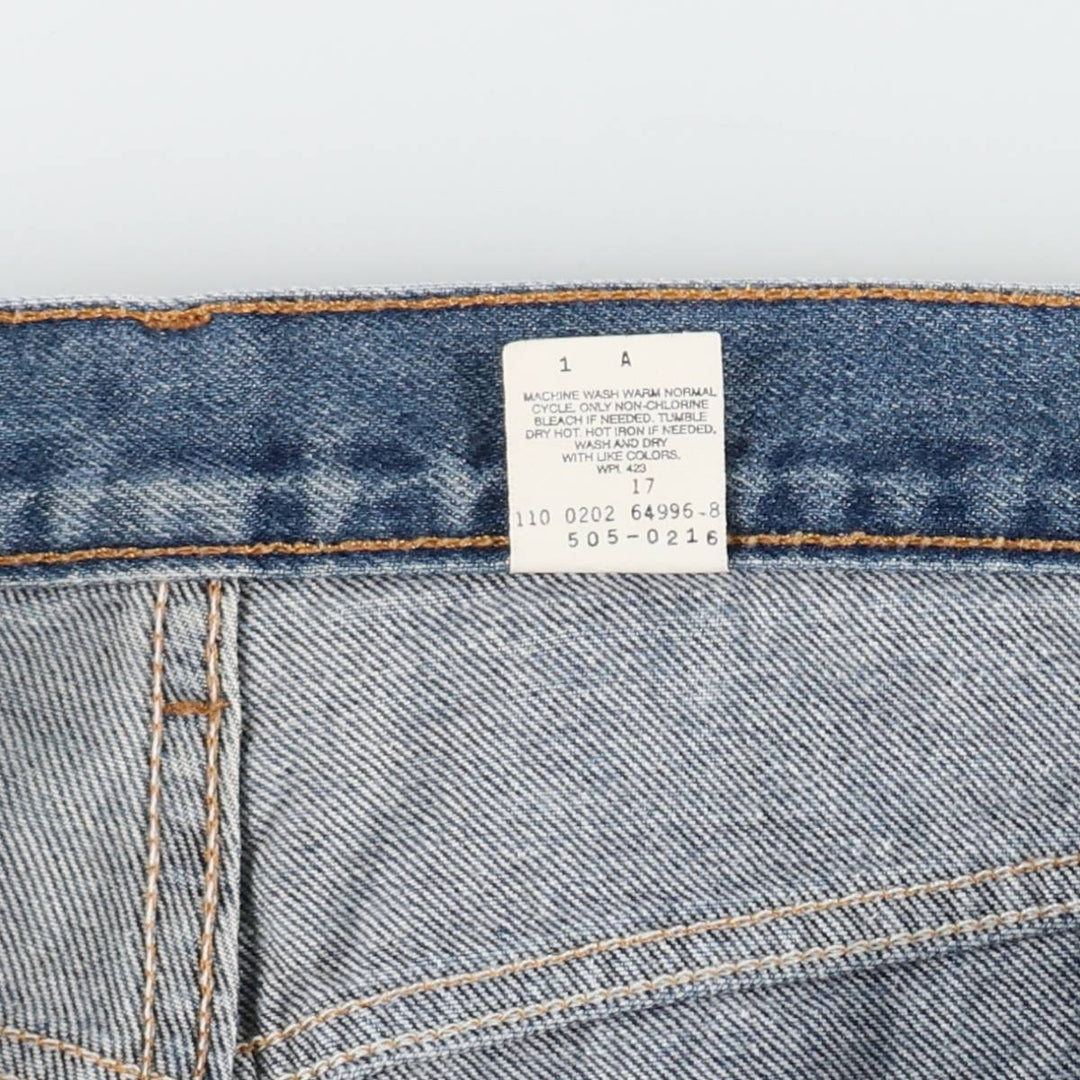 00'S Levi's 505 REGULAR FIT tapered denim pants for men, size w33 cotton blue type Vintage Second Hand