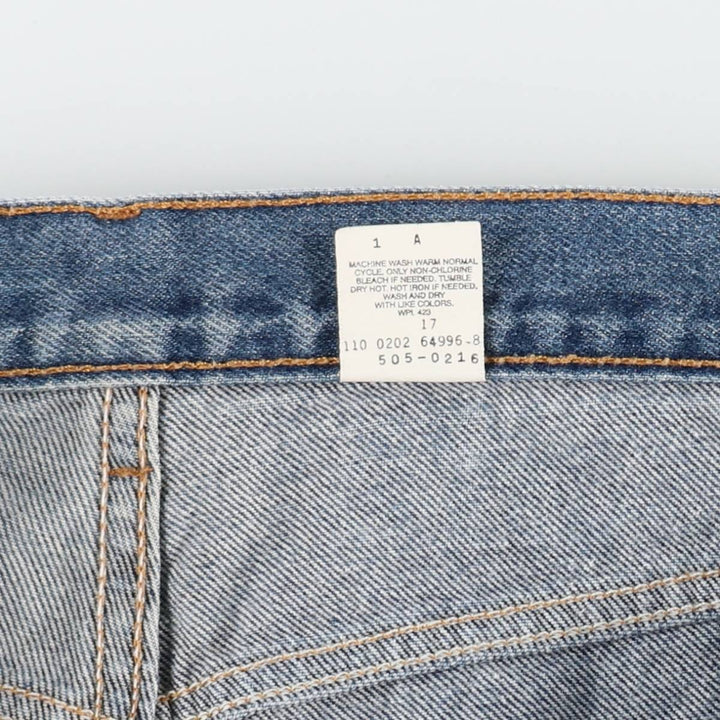 00'S Levi's 505 REGULAR FIT tapered denim pants for men, size w33 cotton blue type Vintage Second Hand