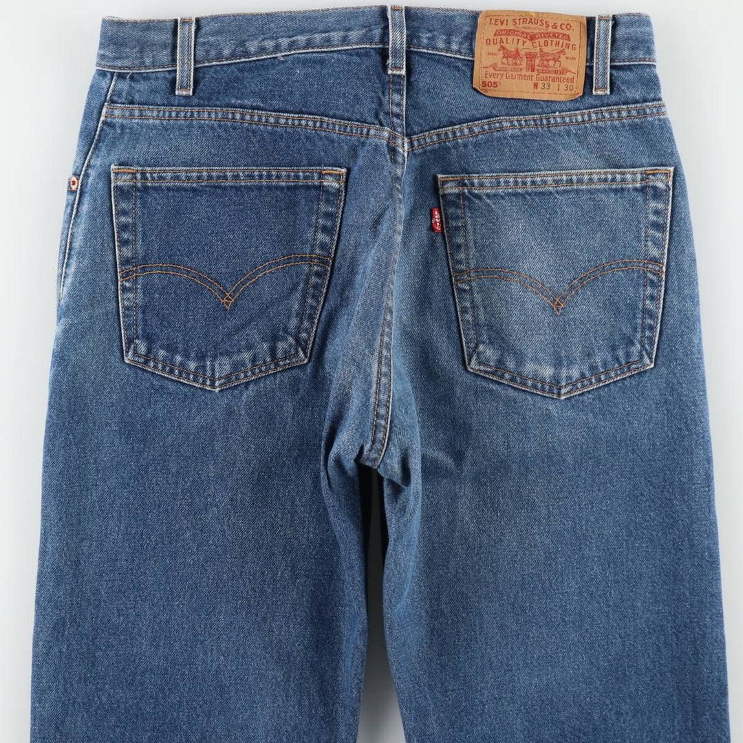 00'S Levi's 505 REGULAR FIT tapered denim pants for men, size w33 cotton blue type Vintage Second Hand