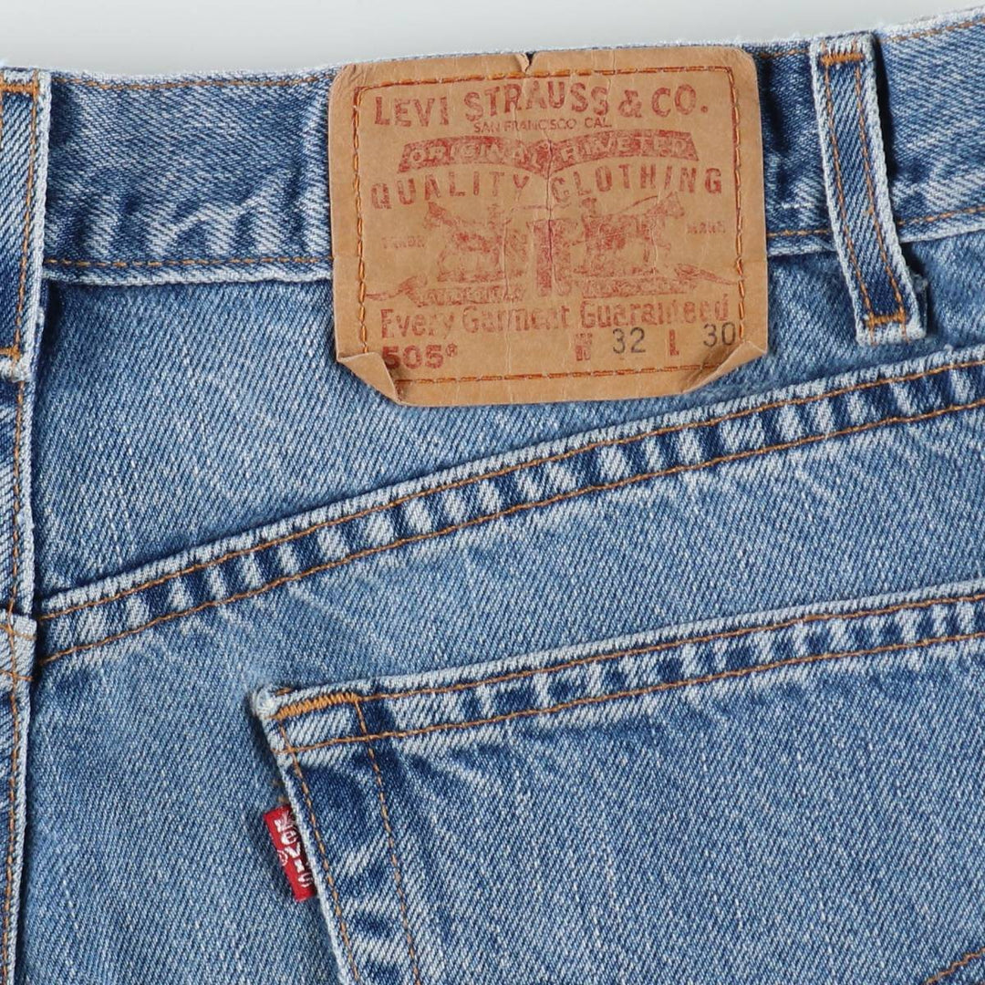 00'S Levi's 505 REGULAR FIT STRAIGHT LEG tapered denim pants for men, size w31 cotton blue type Vintage Second Hand