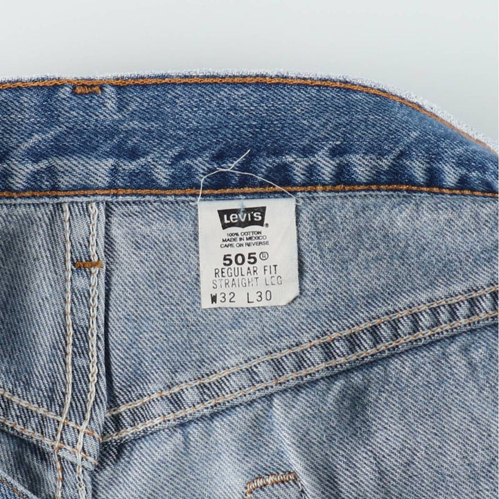 00'S Levi's 505 REGULAR FIT STRAIGHT LEG tapered denim pants for men, size w31 cotton blue type Vintage Second Hand