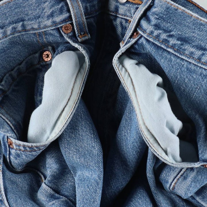 00'S Levi's 505 REGULAR FIT STRAIGHT LEG tapered denim pants for men, size w31 cotton blue type Vintage Second Hand
