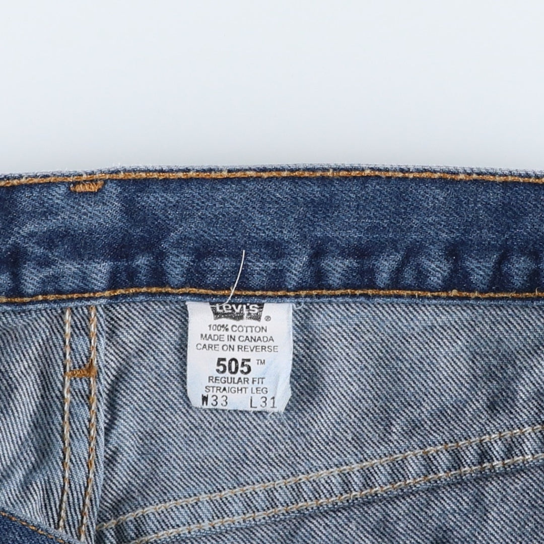 2000'S Levi's 505 Regular Fit Straight Leg Tapered Denim Pants, Made in Canada, Men's Size W32 cotton blue type Vintage Second Hand