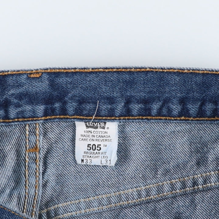 2000'S Levi's 505 Regular Fit Straight Leg Tapered Denim Pants, Made in Canada, Men's Size W32 cotton blue type Vintage Second Hand
