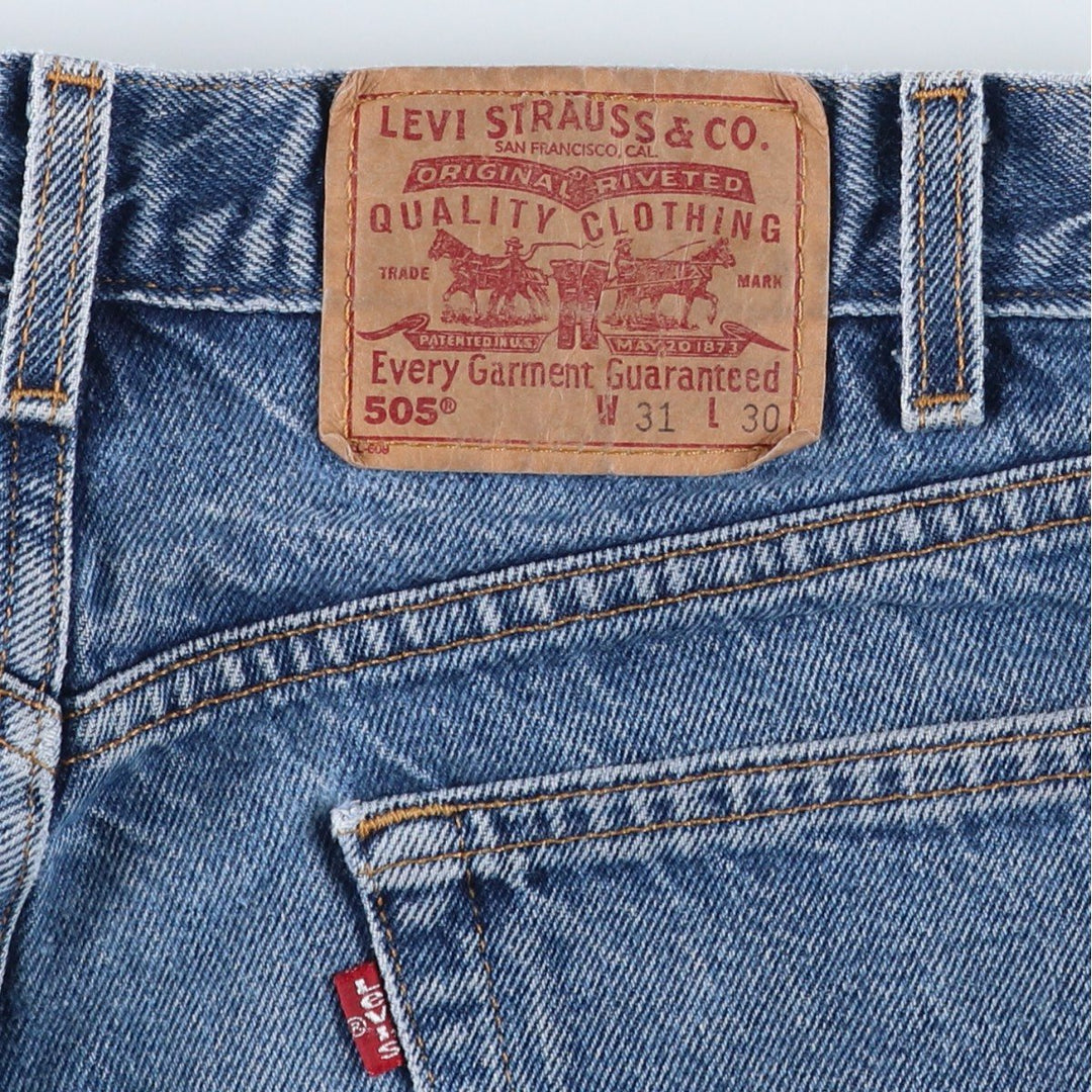 00'S Levi's 505 REGULAR FIT STRAIGHT LEG tapered denim pants for men, size w31 cotton blue type Vintage Second Hand