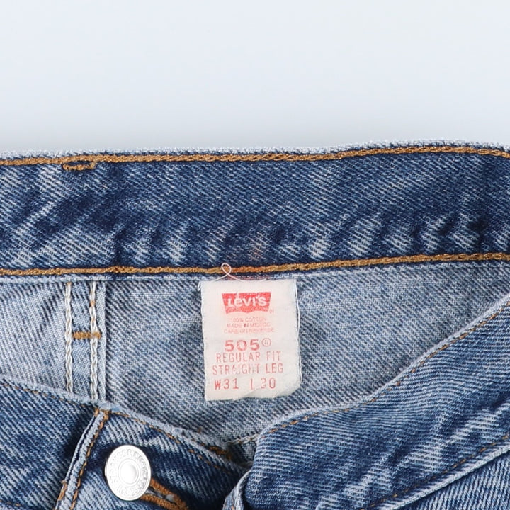 00'S Levi's 505 REGULAR FIT STRAIGHT LEG tapered denim pants for men, size w31 cotton blue type Vintage Second Hand