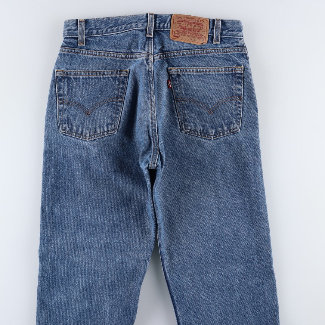 00'S Levi's 505 REGULAR FIT STRAIGHT LEG tapered denim pants for men, size w31 cotton blue type Vintage Second Hand
