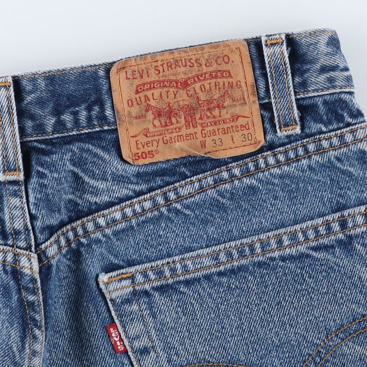00'S Levi's 505 REGULAR FIT STRAIGHT LEG tapered denim pants for men, size w32 cotton blue type Vintage Second Hand