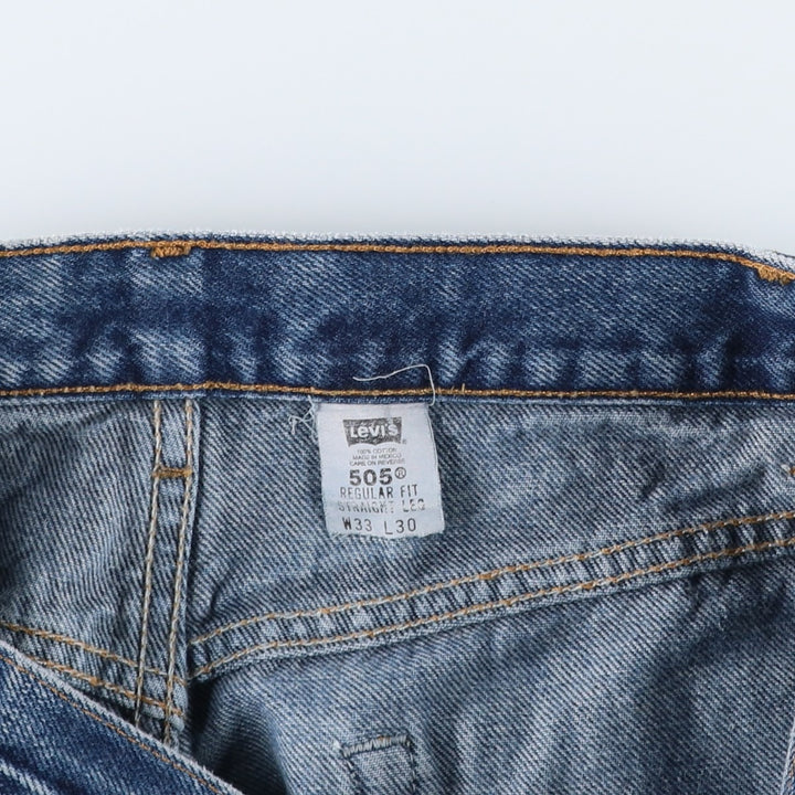 00'S Levi's 505 REGULAR FIT STRAIGHT LEG tapered denim pants for men, size w32 cotton blue type Vintage Second Hand