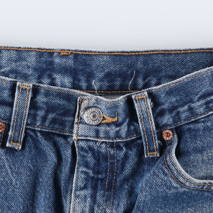 00'S Levi's 505 REGULAR FIT STRAIGHT LEG tapered denim pants for men, size w32 cotton blue type Vintage Second Hand