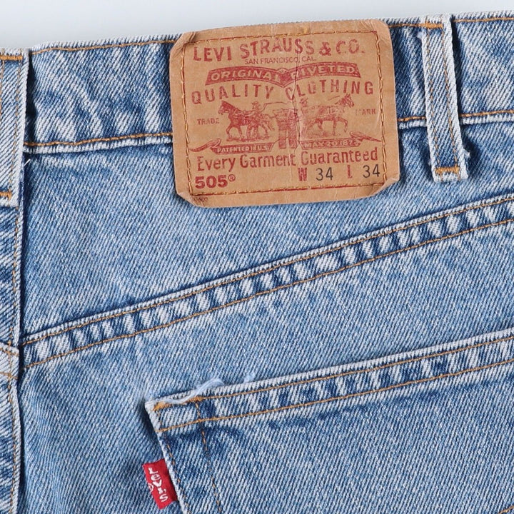 90'S Levi's 505 REGULAR FIT STRAIGHT LEG tapered denim pants for men, W32 equivalent, vintage cotton blue type Vintage Second Hand